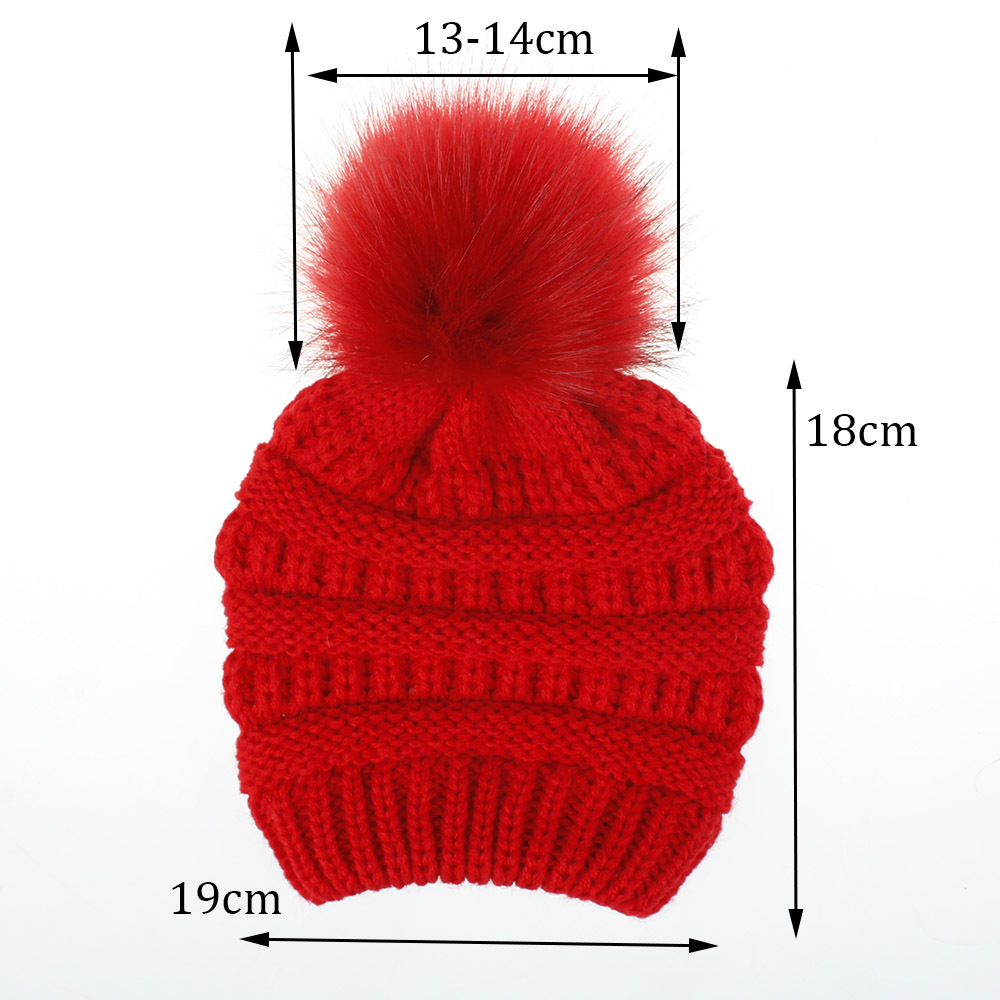 Children Unisex Cute Solid Color Pom Poms Wool Cap display picture 1