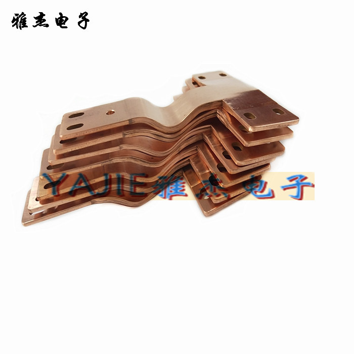 新能源汇流排锂电池软连接铜镍软铜排 异形T型铜箔软连接 软铜片