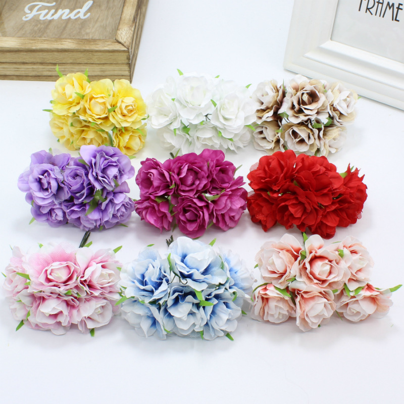 森林系DIY手工饰品配件仿真花假花布艺花朵帽子鞋服装饰 古典玫瑰
