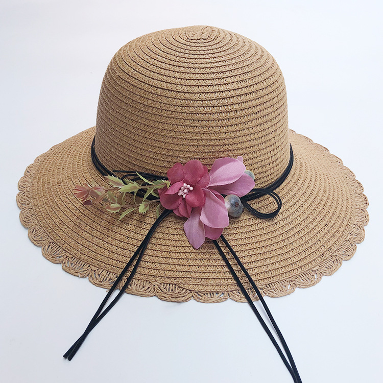 Korean Flower Sunshade Sunscreen Foldable Straw Hat display picture 4