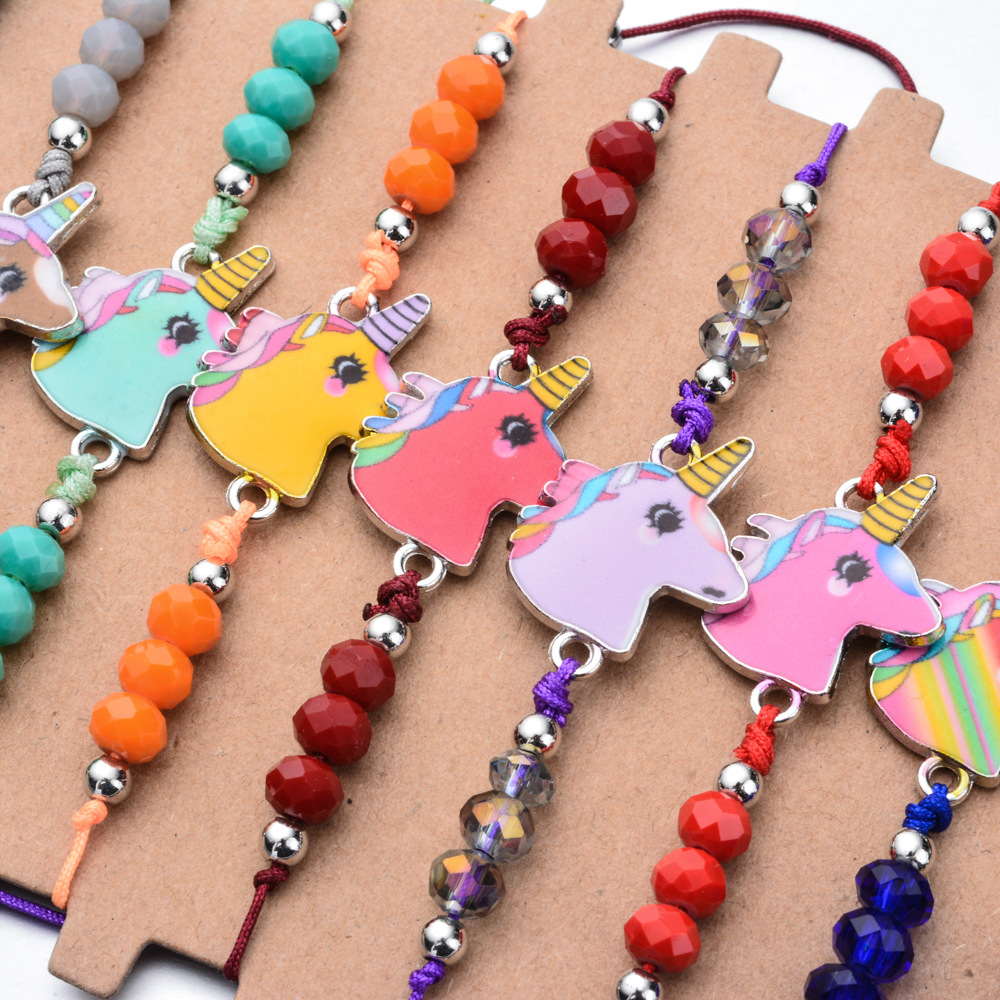 Moda Unicornio Mariposa Elefante Con Cuentas Soga Mujeres Pulsera 1 Juego display picture 1