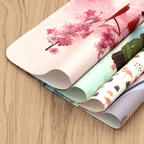 Lens Cloth Ultra-Fine Fiber Island Silk Mimic Deer Skin Fleece Heat Transfer Printed Lens Phone Screen Cleaning Cloth