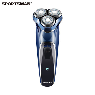SPORTSMAN SM-537刮胡刀电动Type-C充电线USB三刀头4D浮动剃须刀