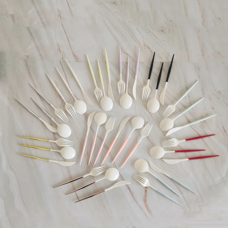 20cm white plastic knife and fork spoon disposable tableware birthday party dinner picnic tableware fork spoon