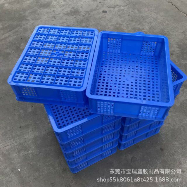 塑料带铁耳果蔬筐 可套叠塑料菜箩 注塑铁耳箩 加厚塑料铁耳菜箩