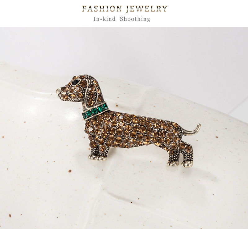 10g Weight Rhinestones Inlay Material Brooches Classification Alloy Material Dog Pattern Simple Style Pin Dog Alloy Plating Inlay Rhinestones Unisex Brooches 5