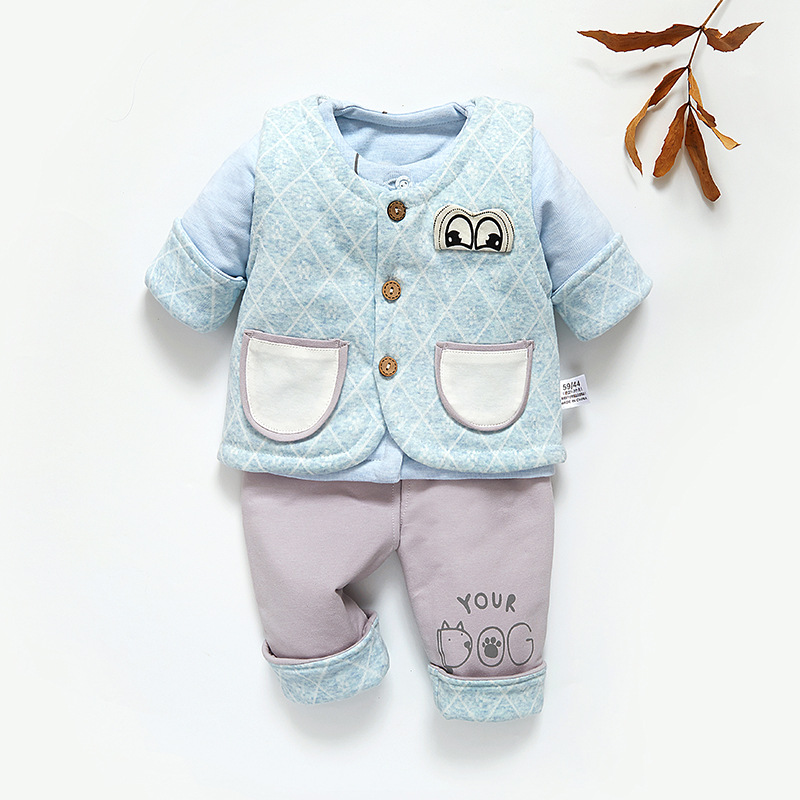 baby spring clothes men and women baby Thin cotton suit 0-1 Newborn clothes pure cotton Vest Three Cotton clip