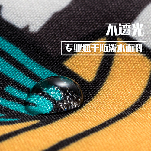 Children's beach pants with cartoon pattern, five-point loose casual shorts, men's and women's, middle-aged and older children's vacation and travel boxer swimming trunks