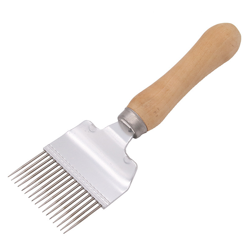 Needle-type honey cutter honey shovel/rake wooden handle/handle honey cutting fork pick cover bee tool beekeeping tool