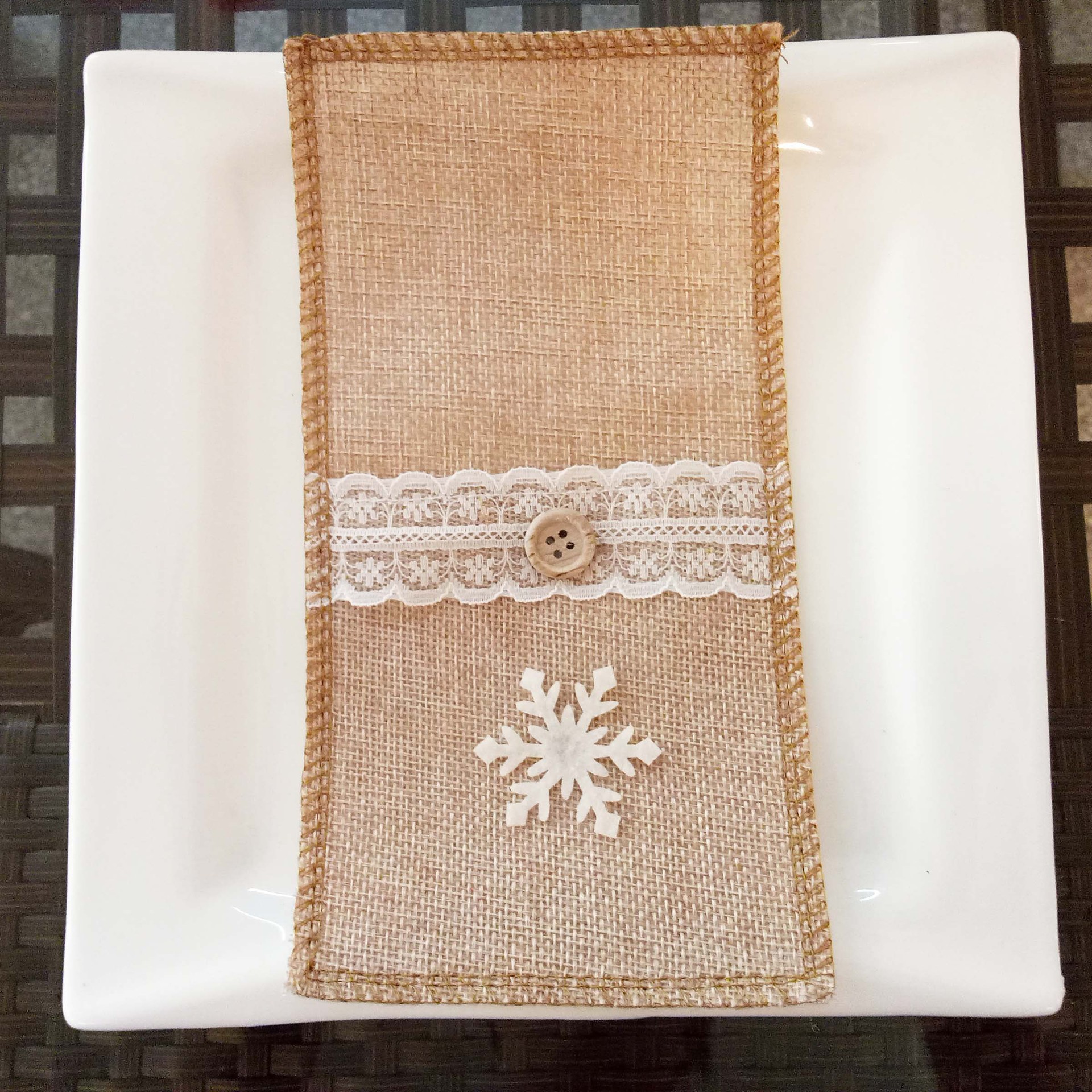Christmas Bow Knot Snowflake Cloth Party Cutlery Bag display picture 5