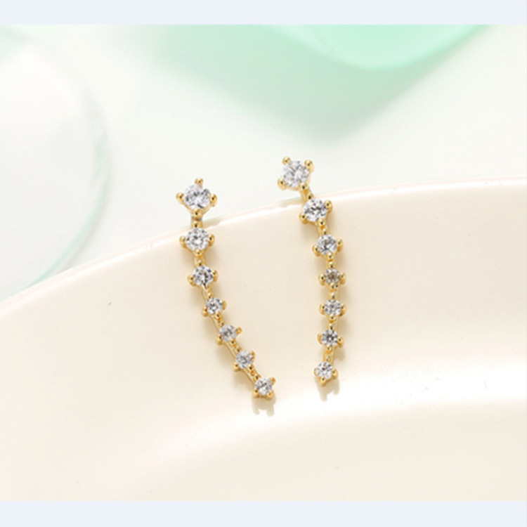 Inlay Design Simple Style Style 1 Pair Simple Style Geometric Copper Inlay Rhinestones Earrings