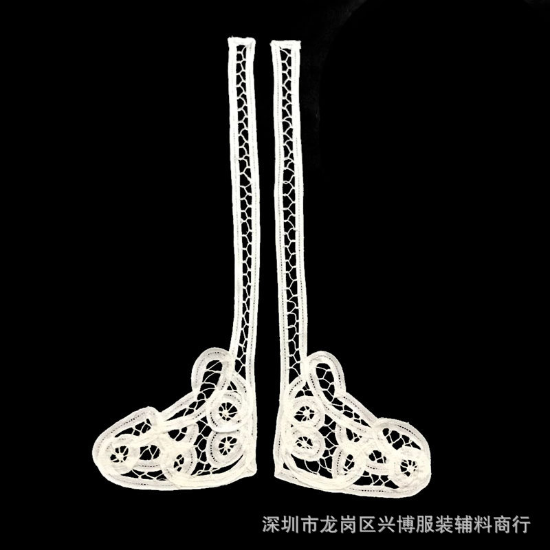 精美手工花边蕾丝纯棉手钩线对花 布贴DIY时尚女装蕾丝花边补丁