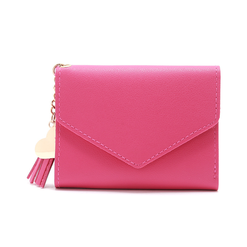 Korean Solid Color Short Tassel Wallet Wholesale display picture 17