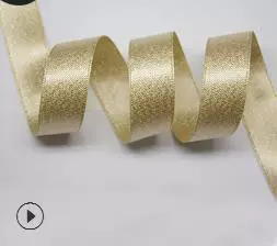 戈登 Webbing High-density Polyester Handmade Bow DIY Webbing Gift Flower Packaging Auxiliary Material Gold Weft Belt