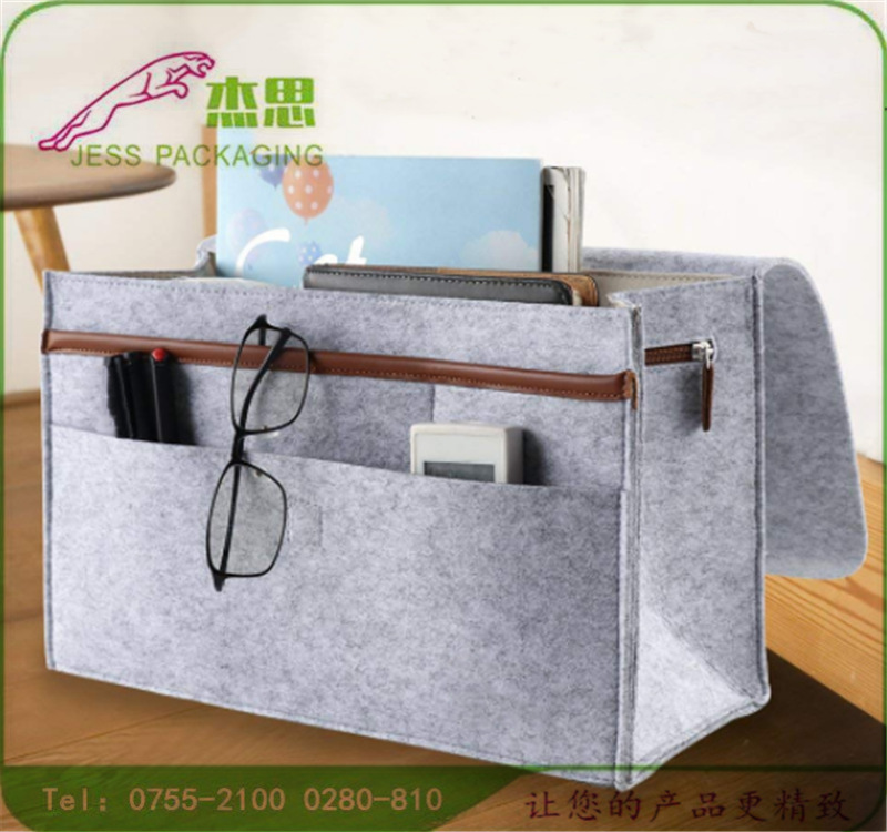设计新款羊毛毡日韩版大容量杂物整理盒化妆品收纳箱量大从优