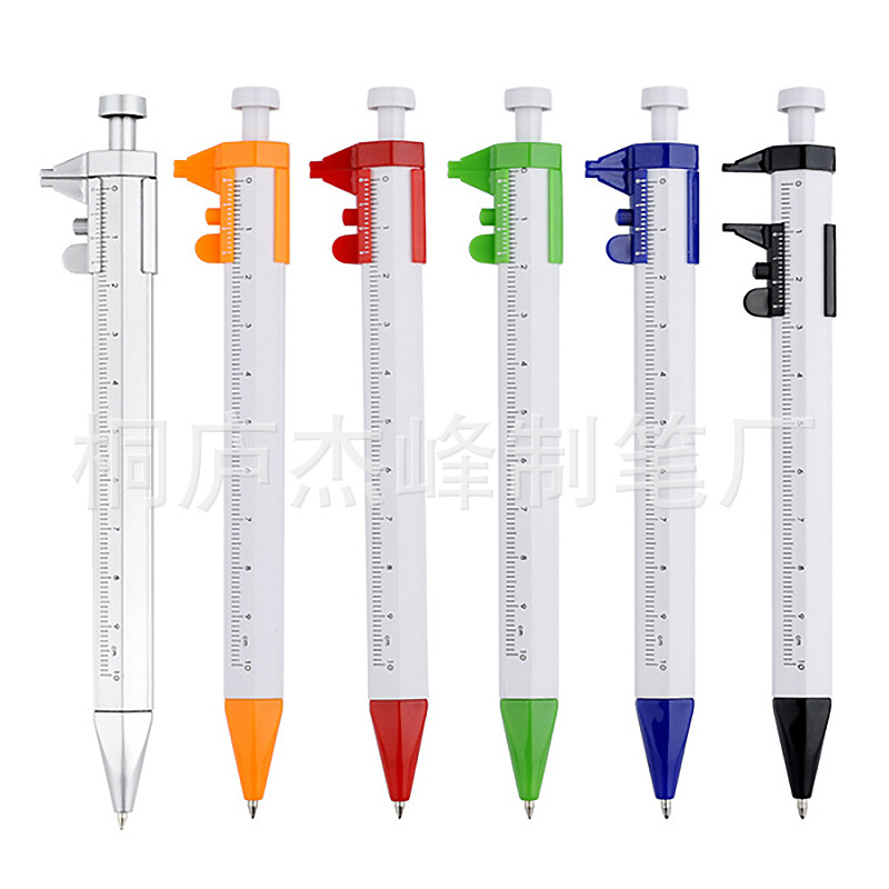 Creative Novelty Stationery Office Appliances LOGO Custom Scale Pen Vernier Caliper Pen Ballpoint Pen Advertising Ruler Pen