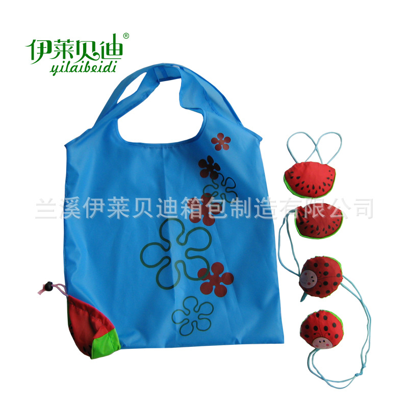 批发涤纶水果袋西瓜袋折叠袋 促销礼品袋水果购物袋厂家