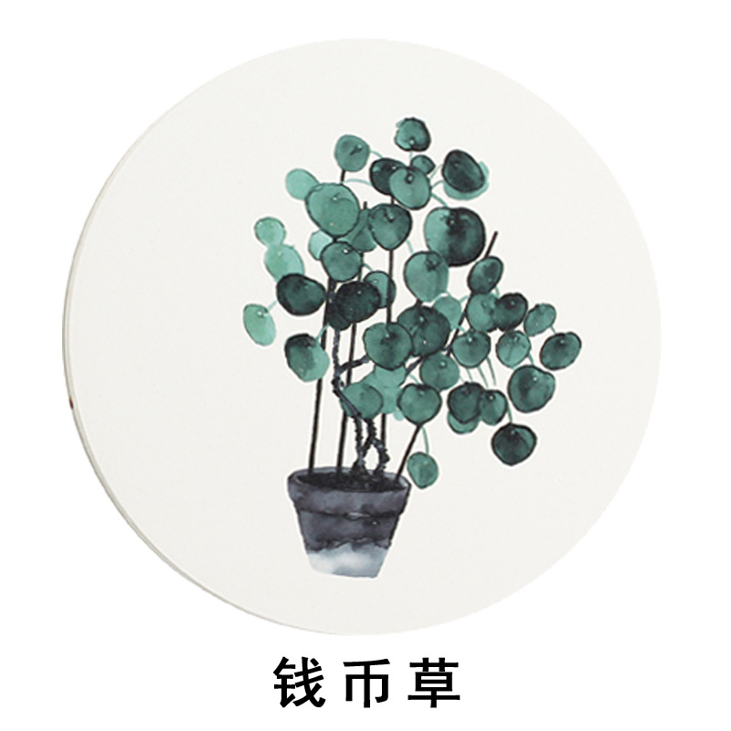 Nórdico creativo ins absorbente de cerámica antideslizante estera de cerámica estera taza decorativa estera con corcho montaña de café