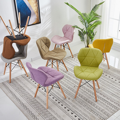 Northern Europe Lazy man computer backrest Leisure chair Makeup stool ins Red Chair Modern minimalist Dining chair Simple chair