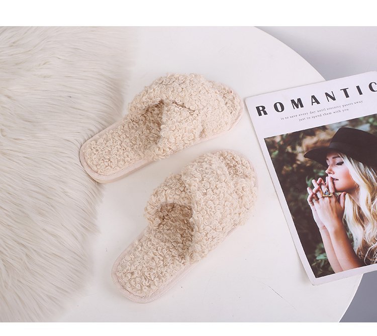 Candy Color Open-Toed Cotton Slippers NSKJX112134