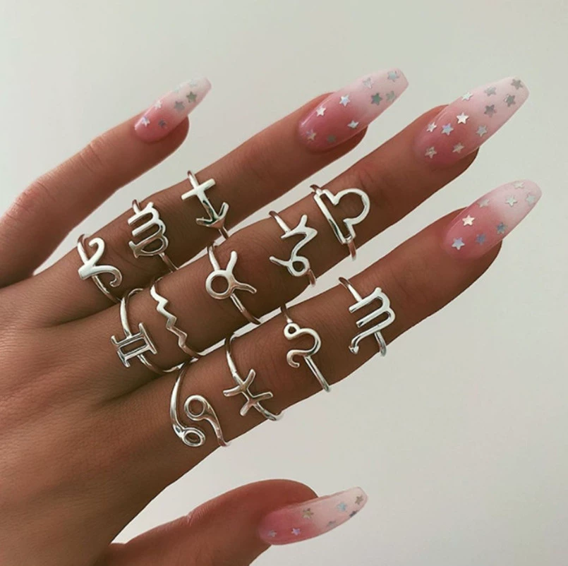Creative set, metal ring, boho style, European style