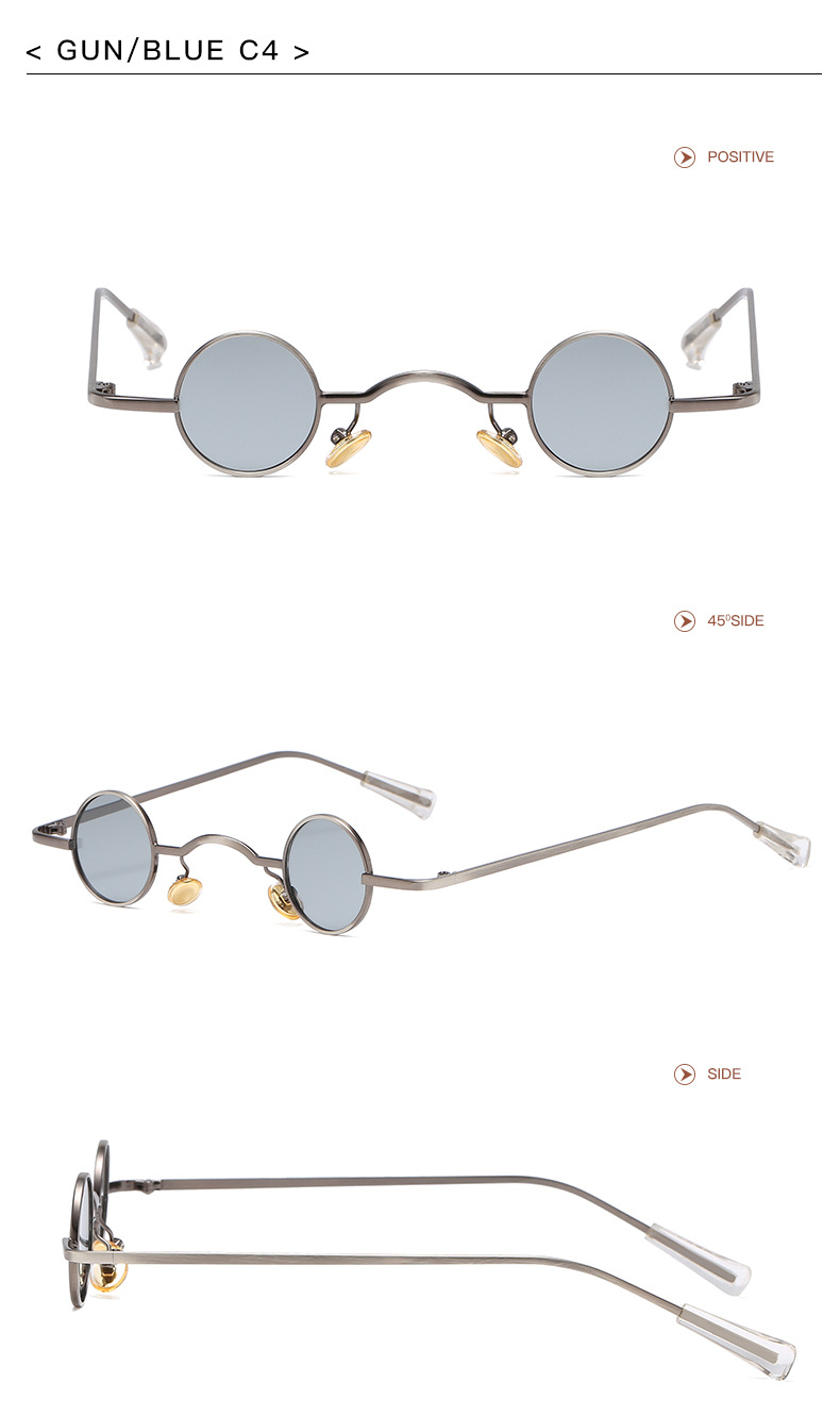 30g Weight Full Frame Glasses Structure Sunglasses Classification Tac, UV400 Protection Lens Material Round Frame Glasses Style Party, Stage Occasion Solid Color Pattern All Seasons Season Women's Gender Retro, Punk Style Retro Punk Solid Color Tac UV400 Protection Round Frame Full Frame Women's Sunglasses 15