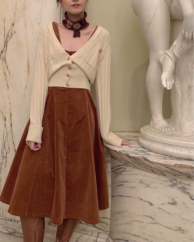 LACEMADE Same Style 2021 Spring New V-neck Pit Strip Vertical Knitted Sweater Tight Waist Women's Cardigan Jacket