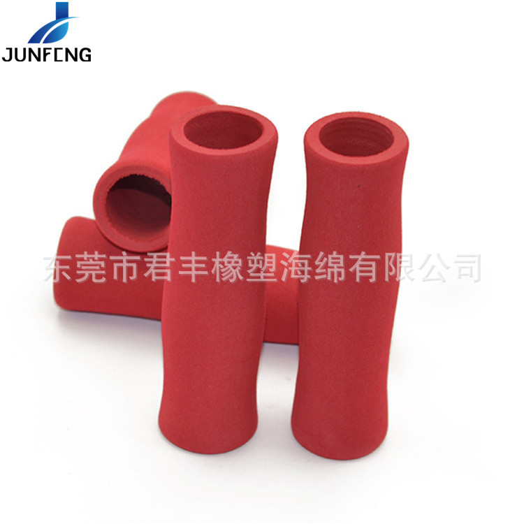 加工发泡橡塑管婴儿车红色倒角手把套 雨伞防滑NBR手柄套