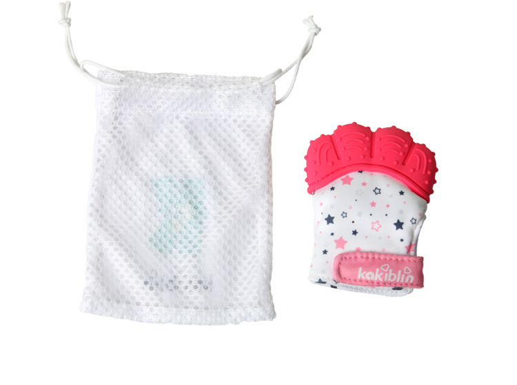 Close up of Baby Teether Gloves