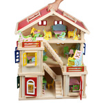 Деревянный кукольный домик, кукла, конструктор, игрушка, «сделай сам», семейный стиль, подарок на день рождения
