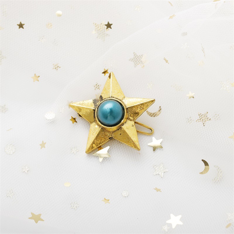 Hair Accessories Retro Pearl Gemstone Five-pointed Star Hairpin Jewelry Wholesale display picture 5