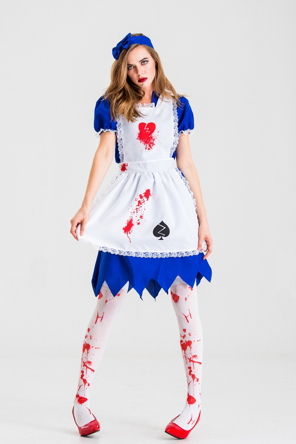 Halloween horror maid bloody Alice zombie cosplay party costume nihaostyles wholesale halloween costumes NSQHM81800