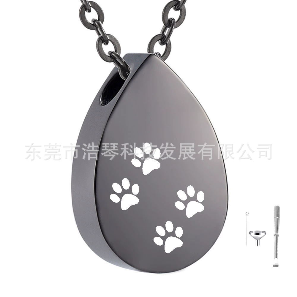 Трансграничная электронная коммерция Горячая продажа ожерелье из пепла для домашних животных в форме капли воды с гравировкой Кулон из пепла персонализированный флакон духов для пар