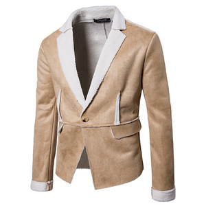 Fashionable European men’s casual leather down suit