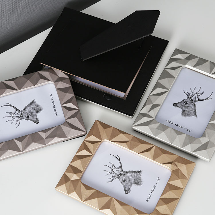 Light Luxury Ceramic Photo Frame Model House Creative Home Decorations Metal Texture Ceramic Decoration Living Room Decoration