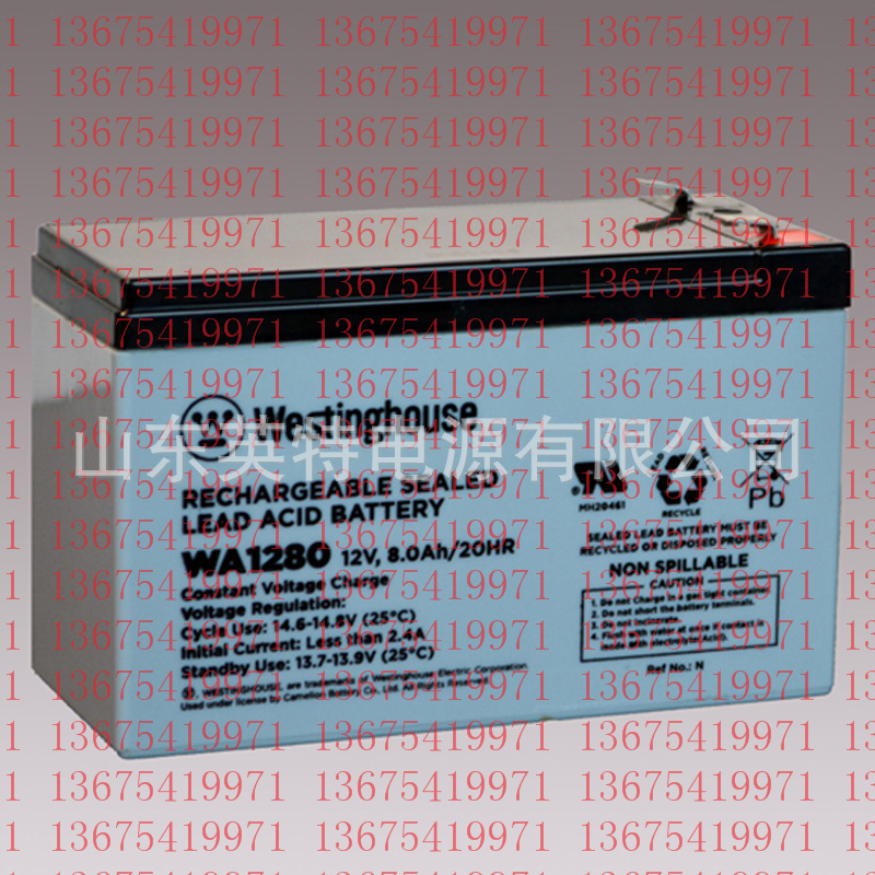 美国WESTINGHOUSE蓄电池（电瓶）WA1280 12V8AH 船舶 通信 医疗