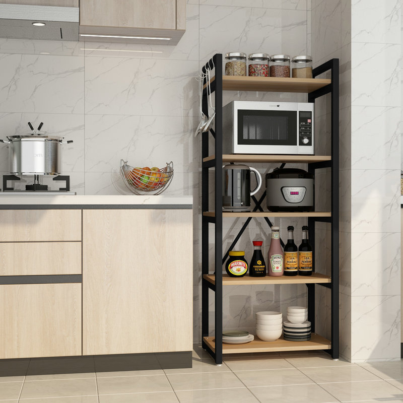厨房置物架落地式多层家用收纳架多功能微波炉烤箱碗碟柜子储物架