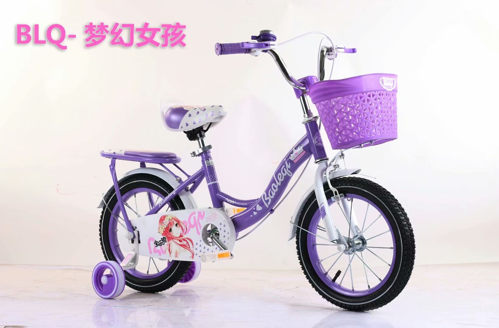 2019新款儿童自行车12 14 16 18寸脚踏车童车女款粉色详情图2