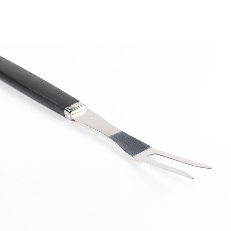 Fuente de la fábrica de acero inoxidable barbacoa tenedor PP mango barbacoa tenedor barbacoa utensilios de barbacoa al aire libre mango de plástico herramienta Tenedor de barbacoa