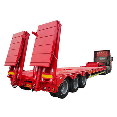 厂家定做各种规格 半挂低平板车 挖掘机运输车工程运输车带爬梯挂|ru