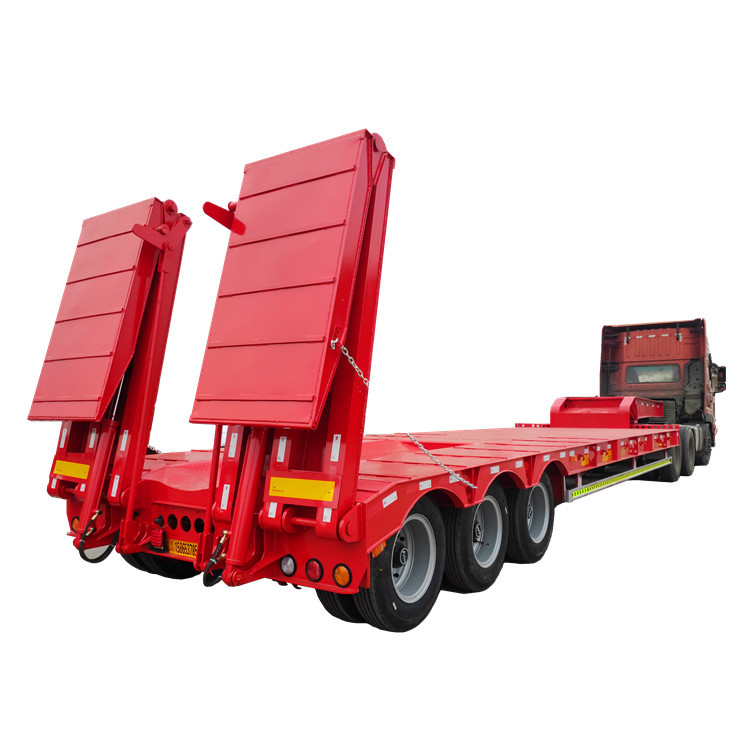 厂家定做各种规格 半挂低平板车 挖掘机运输车工程运输车带爬梯挂|ru