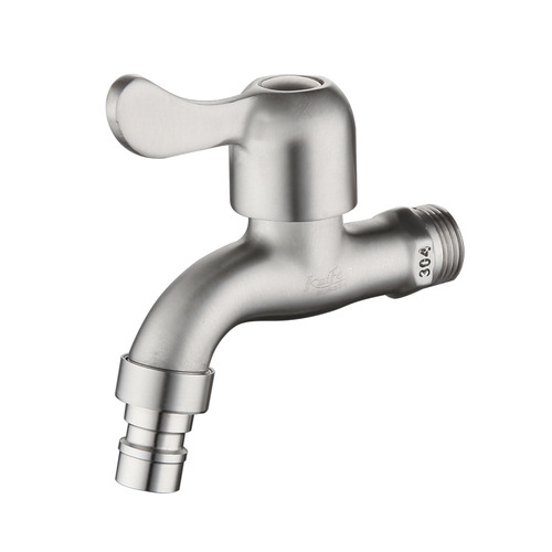 Factory direct sales 304 stainless steel washing machine faucet anti-freeze and splash-proof 4-point single cold mop pool quick-open faucet