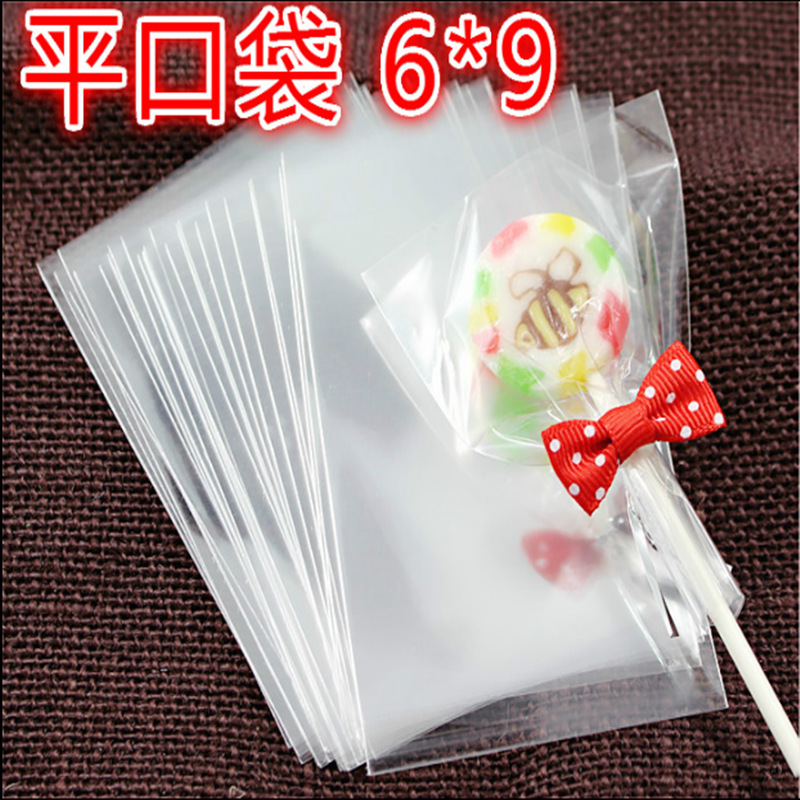 DIY Lollipop bolsa de embalaje galleta caramelo transparente OPP bolsa plana 6*9 plana pequeña bolsa