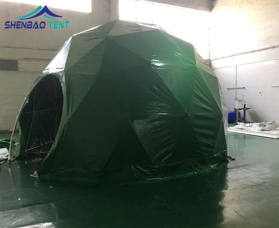 户外遮阳展览球形帐篷 绿色PVC景区度假住宿球形篷房