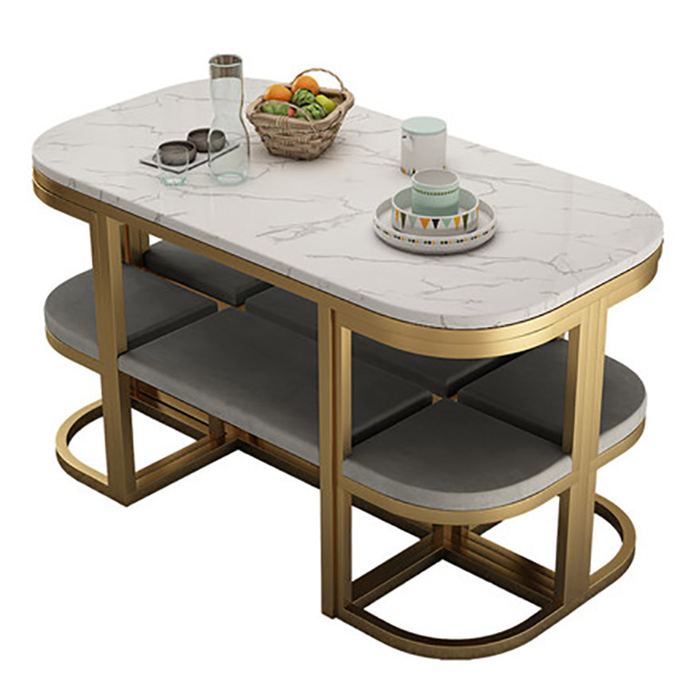 Nordic marble dining table and chair combination creative small…