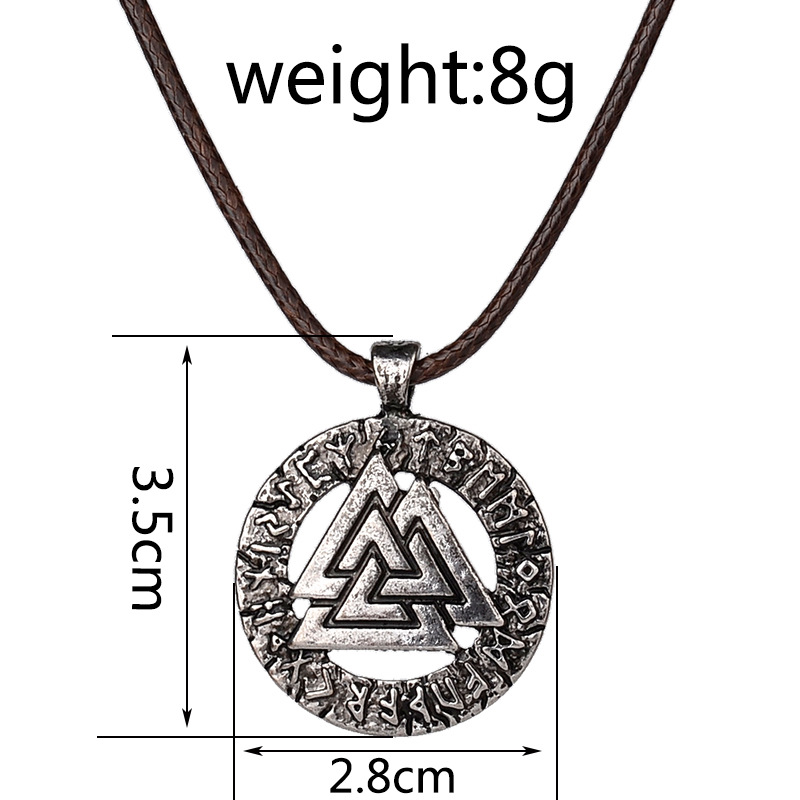 Fashion retro Viking Scandinavian Clavicle Chain Geometric Triangle alloy Necklace