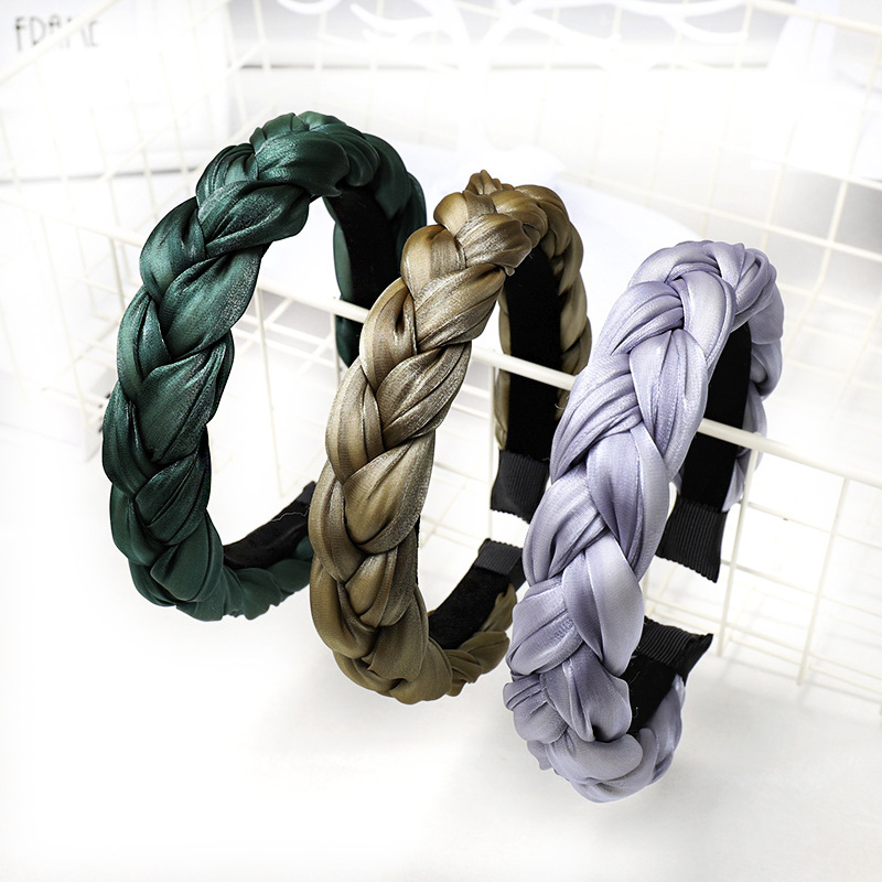 Einfarbig Twist Geflochtene Mode Schwamm Stirnband Großhandel Schmuck Nihaojewelry display picture 12