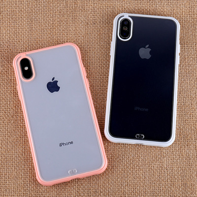 apply iPhoneX/XS/MAX Double color tpu Mobile phone shell XR ultrathin All inclusive transparent Soft glue smart cover Direct selling