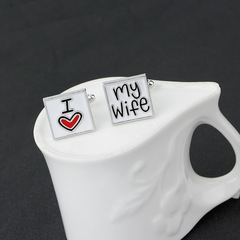 Bestselling Valentine's Day Gift for Her: "I Love You, My Wife" Enamel Cufflinks for Men