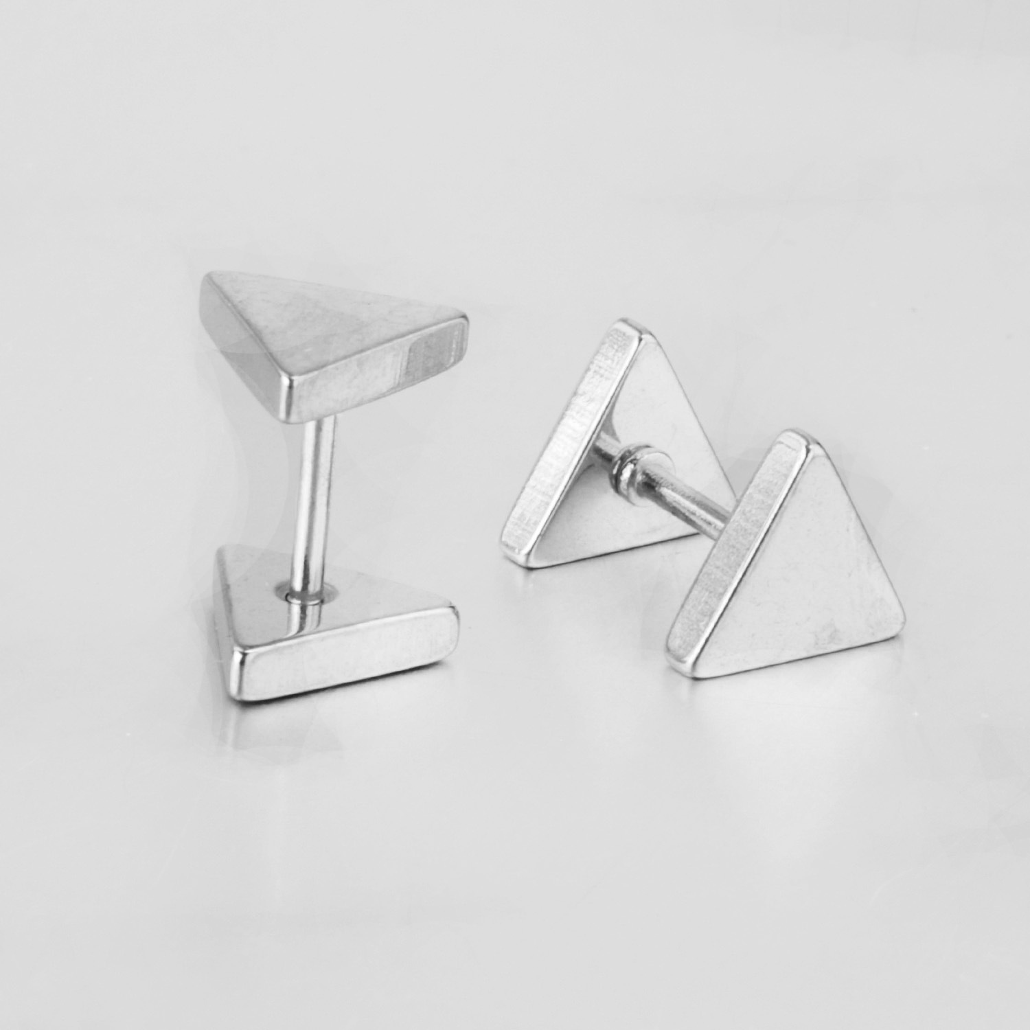 Style Simple Triangle Acier Inoxydable Placage Boucles D'oreilles 1 Paire display picture 10